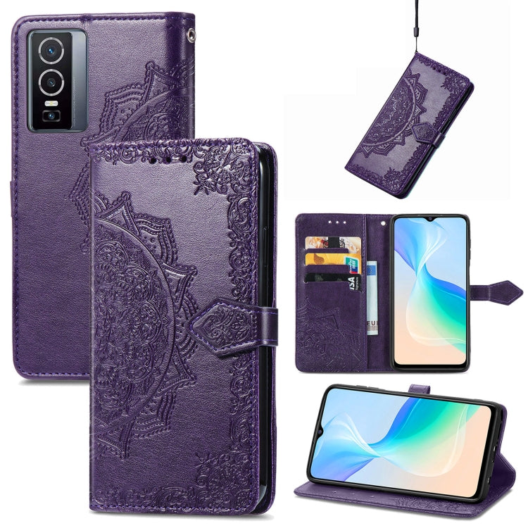 Mandala Flower Embossed Flip Leather Phone Case, For OPPO Find X5 Pro, For OPPO Find X5, For OPPO Reno7 5G, For OPPO Realme 9 Pro, For OPPO Realme 9 Pro+ 5G, For vivo Y76 5G