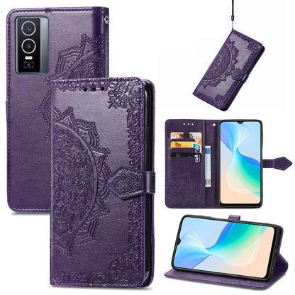 Mandala Flower Embossed Flip Leather Phone Case, For OPPO Find X5 Pro, For OPPO Find X5, For OPPO Reno7 5G, For OPPO Realme 9 Pro, For OPPO Realme 9 Pro+ 5G, For vivo Y76 5G