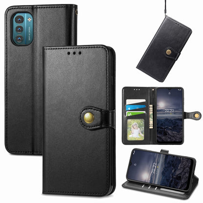 Retro Solid Color Buckle Leather Phone Case, For Nokia G21, For TCL 30 SE