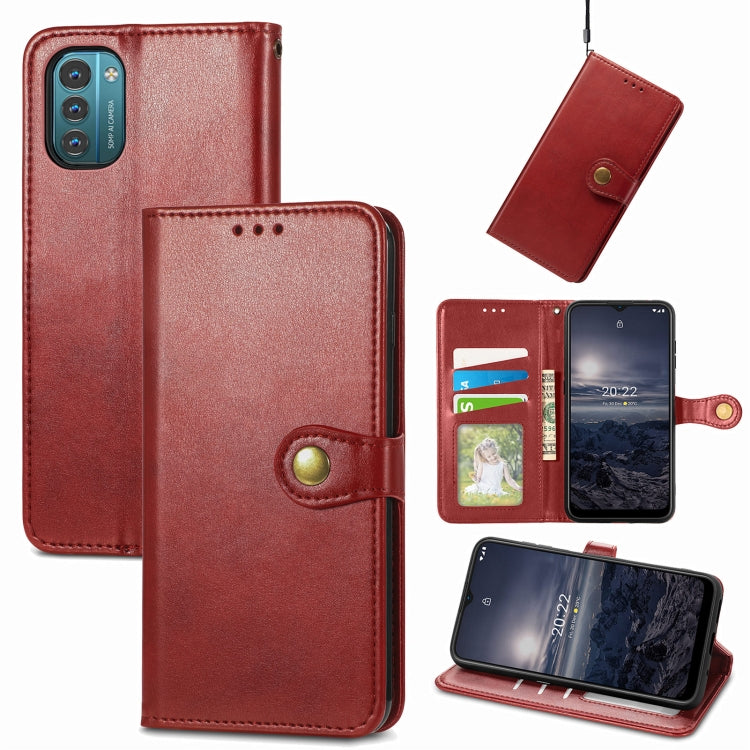 Retro Solid Color Buckle Leather Phone Case, For Nokia G21, For TCL 30 SE