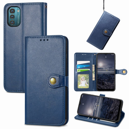 Retro Solid Color Buckle Leather Phone Case, For Nokia G21, For TCL 30 SE