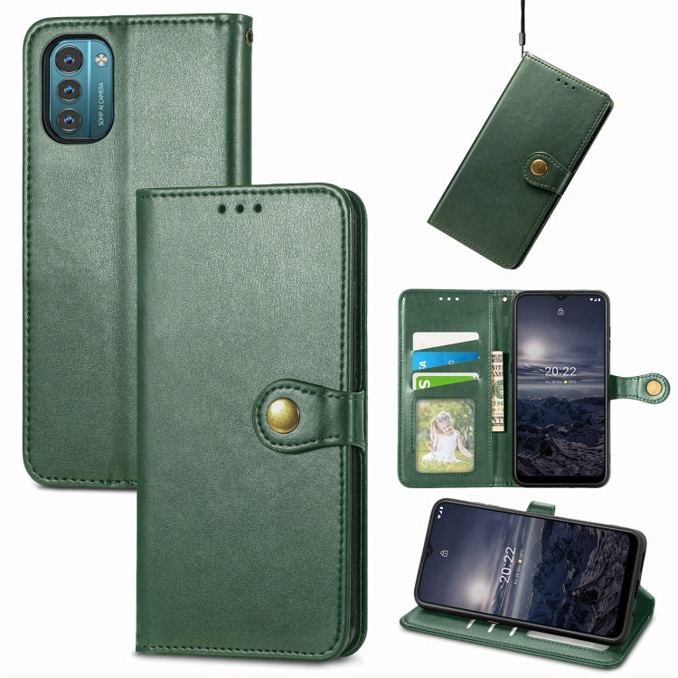 Retro Solid Color Buckle Leather Phone Case, For Nokia G21, For TCL 30 SE