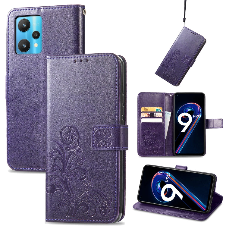 Four-leaf Clasp Embossed Buckle Leather Phone Case, For OPPO Find X5 Pro, For OPPO Find X5, For OPPO Realme 9 Pro, For OPPO Realme 9 Pro+ 5G, For vivo Y76 5G