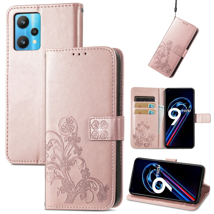 Four-leaf Clasp Embossed Buckle Leather Phone Case, For OPPO Find X5 Pro, For OPPO Find X5, For OPPO Realme 9 Pro, For OPPO Realme 9 Pro+ 5G, For vivo Y76 5G
