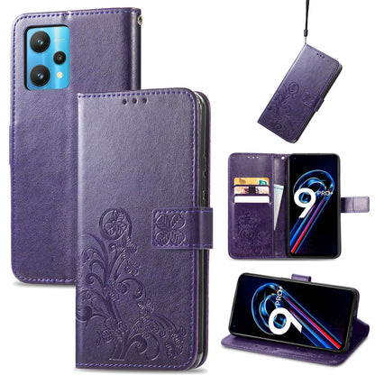 Four-leaf Clasp Embossed Buckle Leather Phone Case, For OPPO Find X5 Pro, For OPPO Find X5, For OPPO Realme 9 Pro, For OPPO Realme 9 Pro+ 5G, For vivo Y76 5G