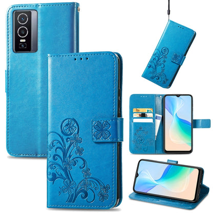Four-leaf Clasp Embossed Buckle Leather Phone Case, For OPPO Find X5 Pro, For OPPO Find X5, For OPPO Realme 9 Pro, For OPPO Realme 9 Pro+ 5G, For vivo Y76 5G