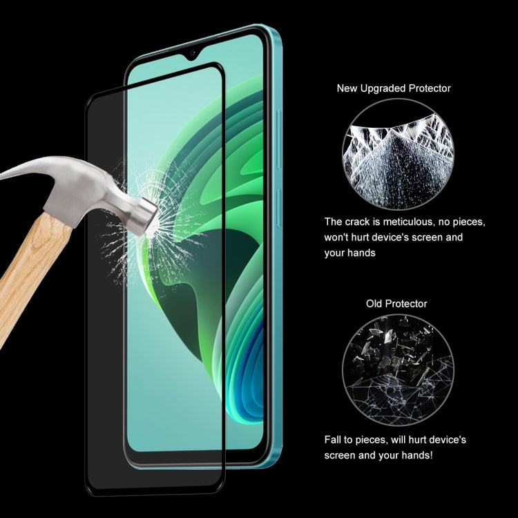 Tempered glass screen protector for Xiaomi Redmi Note 11E with impact-crack sample