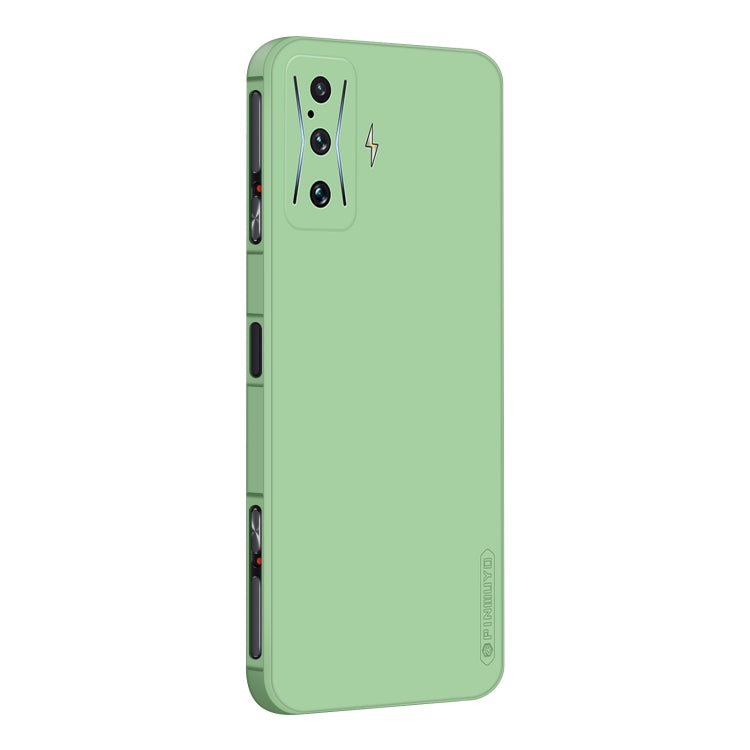 Green TPU phone case with camera cutouts and side button openings, slim protective shell