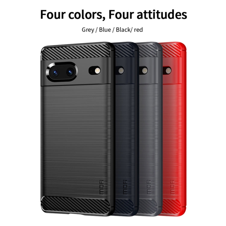 Four color phone cases in gray, blue, black, and red with carbon-fiber style texture