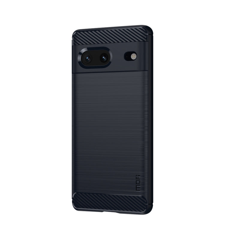 Navy blue phone case with carbon-fiber style top and textured back panel