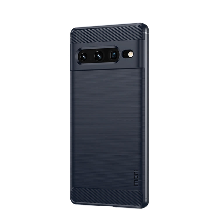 Navy blue phone case with horizontal texture lines and carbon-fiber style corner trim