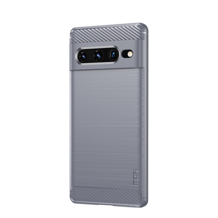 Brushed texture phone case with carbon-fiber pattern, gray, for Pixel phone rear cutouts