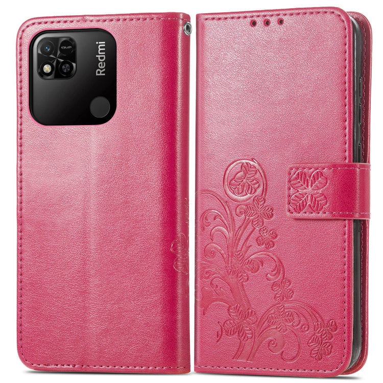 Four-leaf Clasp Embossed Buckle Leather Phone Case, For Xiaomi Redmi 10A