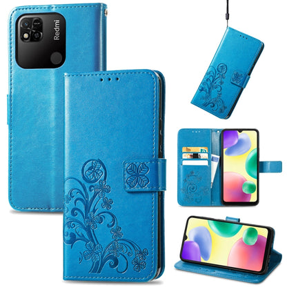 Four-leaf Clasp Embossed Buckle Leather Phone Case, For Xiaomi Redmi 10A