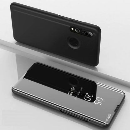 Electroplating Mirror Horizontal Flip Leather Case for Huawei P Smrt Z with Holder