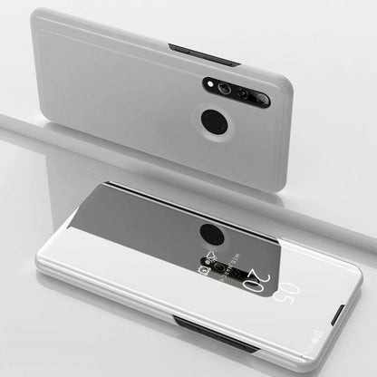 Electroplating Mirror Horizontal Flip Leather Case for Huawei P Smrt Z with Holder