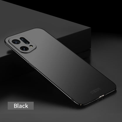MOFI frosted PC phone case, black, back view with triple camera cutouts