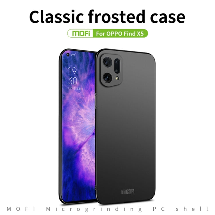 MOFI frosted PC phone case, matte dark gray, front and back with camera openings