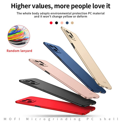 MOFI frosted PC phone cases, multiple colors: black, blue, red, rose gold, gold