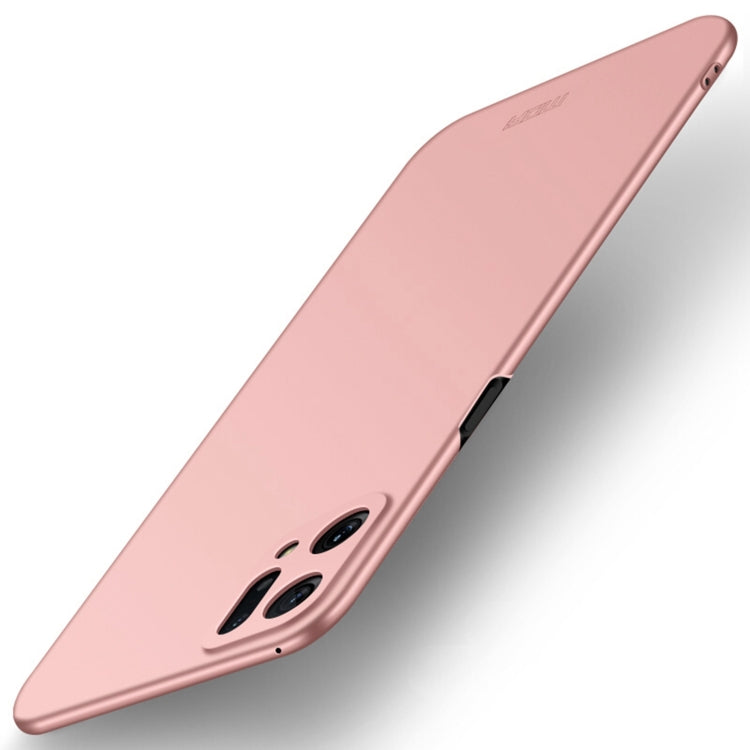 Frosted ultra-thin phone case, rose pink with dual camera cutouts and side button