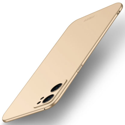 Frosted ultra-thin phone case, champagne gold with camera cutouts and side button