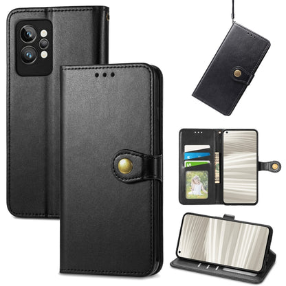Retro Solid Color Buckle Leather Phone Case, For OPPO Realme GT2 Pro, For vivo Y55 5G