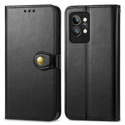 Retro Solid Color Buckle Leather Phone Case, For OPPO Realme GT2 Pro, For vivo Y55 5G