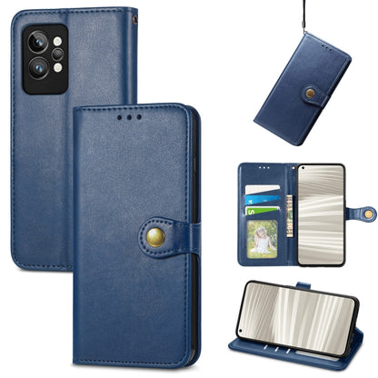 Retro Solid Color Buckle Leather Phone Case, For OPPO Realme GT2 Pro, For vivo Y55 5G