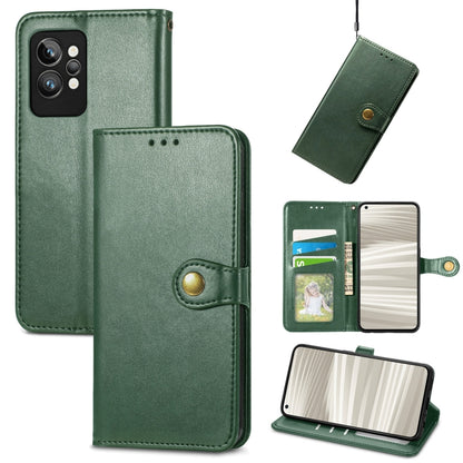 Retro Solid Color Buckle Leather Phone Case, For OPPO Realme GT2 Pro, For vivo Y55 5G