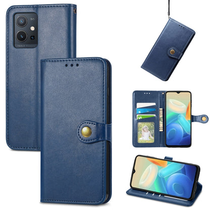 Retro Solid Color Buckle Leather Phone Case, For OPPO Realme GT2 Pro, For vivo Y55 5G