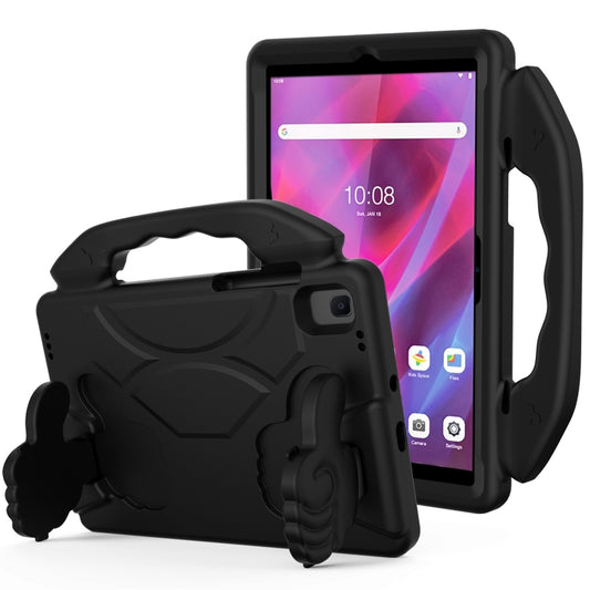 Black EVA shockproof tablet case with thumb bracket and protective screen cover