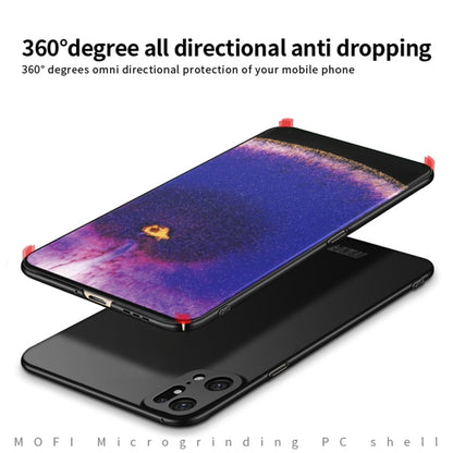 Frosted hard phone case with raised corners and camera openings on phone