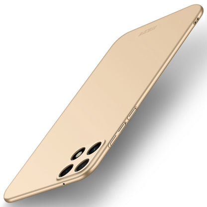 Gold frosted ultra-thin hard phone case with oval camera cutout and speaker/port openings.