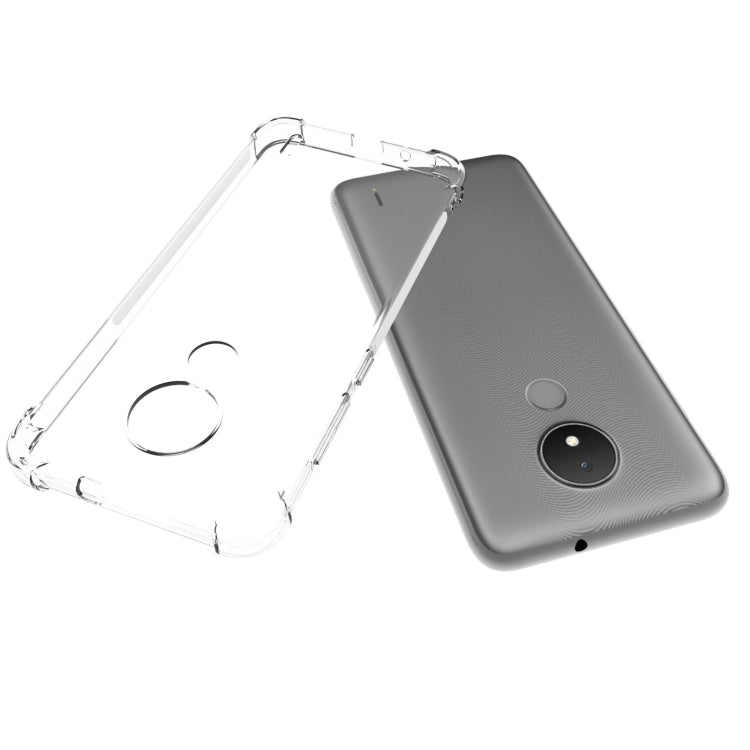 Clear TPU phone case for Nokia C21, back and camera cutouts visible