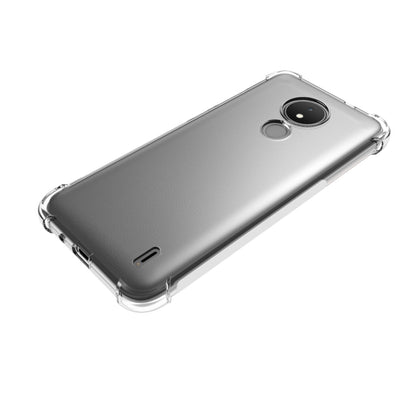Transparent TPU phone case for Nokia C21, slim clear cover with camera lens cutout