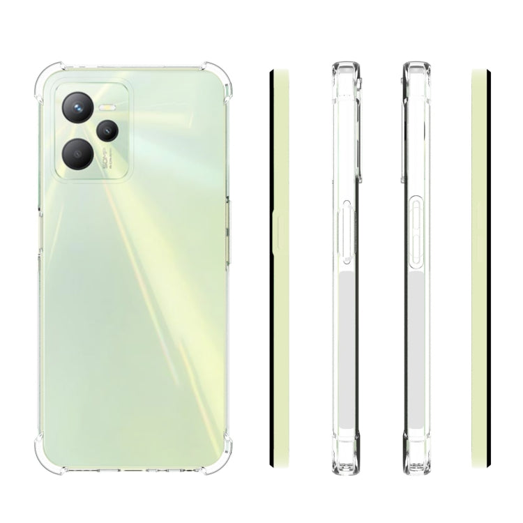 Transparent TPU phone case, showing back and side profile with shockproof airbag design