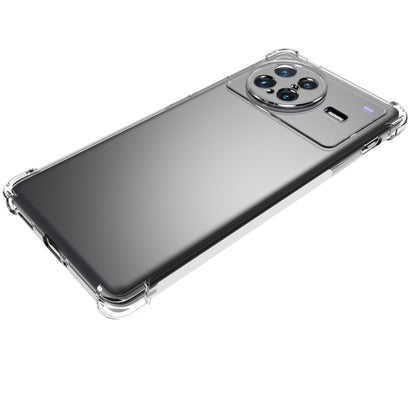 Clear TPU phone case with four-camera cutout and smooth anti-slip back