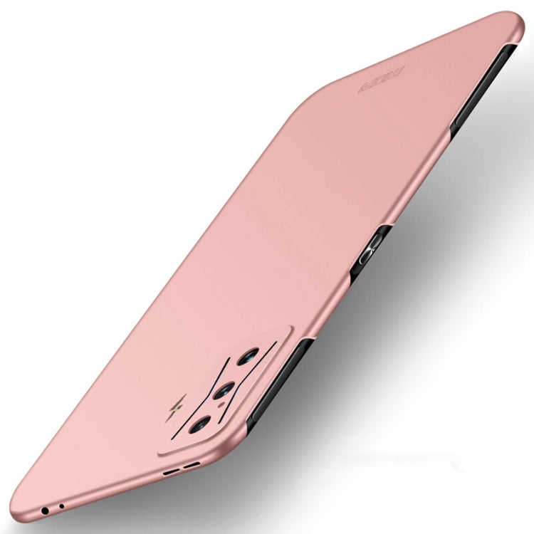 MOFI frosted ultra-thin hard phone case, rose pink with camera cutouts and side button openings