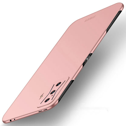 MOFI frosted ultra-thin hard phone case, rose pink with camera cutouts and side button openings