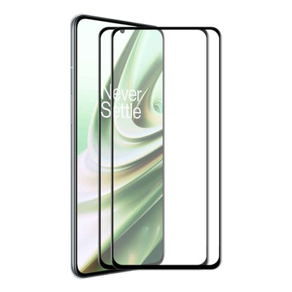 6D full-glue tempered glass screen protectors for OnePlus 10R, clear, stacked