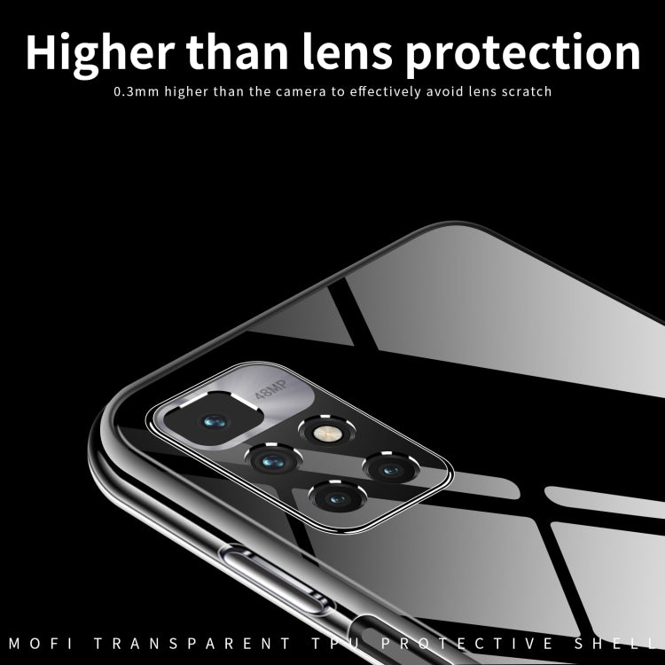 Clear TPU phone case corner with raised lens area for scratch protection.