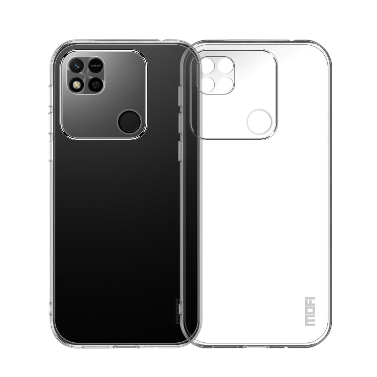 Clear TPU phone case set showing camera cutouts and screen guard openings.