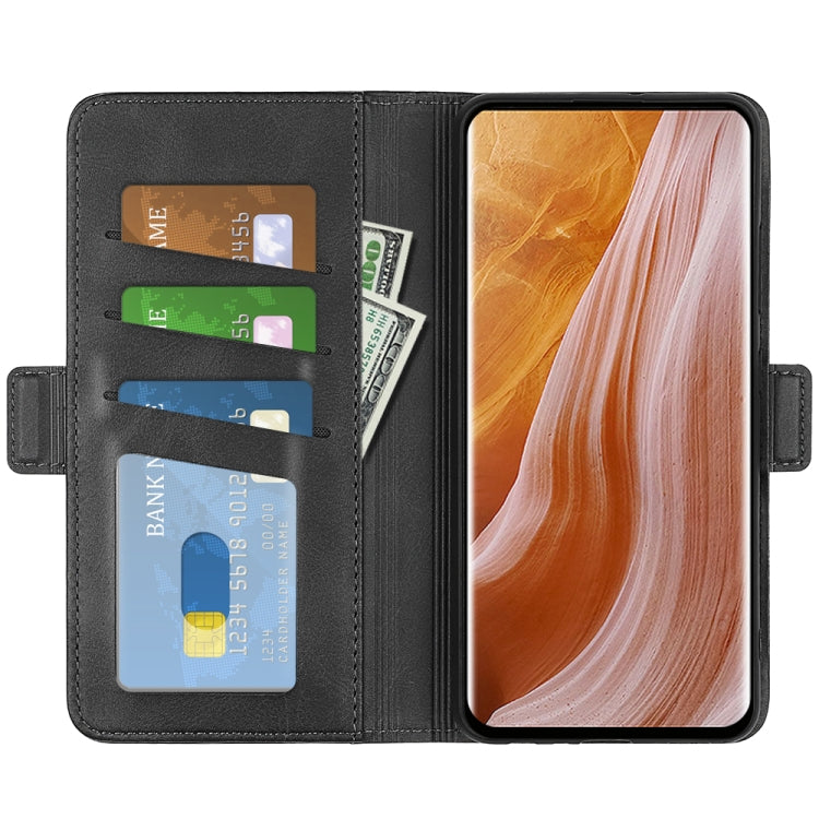 Black leather phone wallet case with card pockets and flip cover for ZTE Axon 40 Ultra