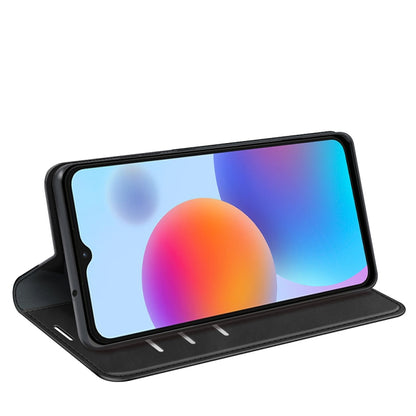 Black leather folio phone case with stand position for landscape viewing