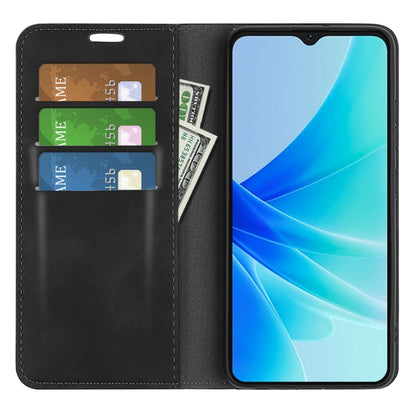 Black leather wallet-style phone case with card slots and stand support