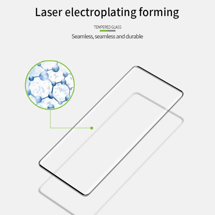 Tempered glass film with laser electroplating forming shown as a transparent sheet