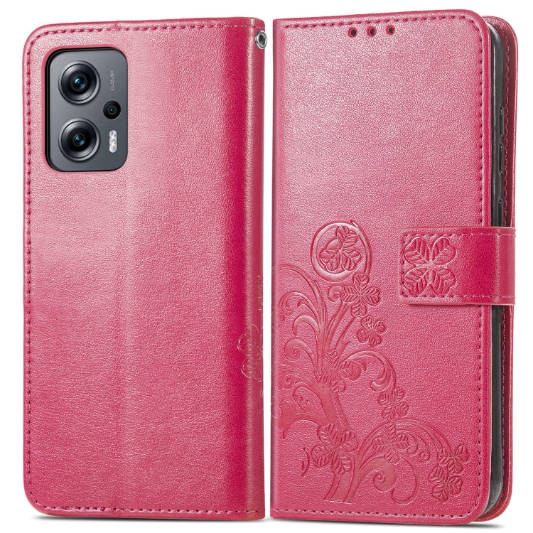 Four-leaf Clasp Embossed Buckle Flip Leather Phone Case, For Xiaomi Redmi Note 11T 5G, For Xiaomi 12 Lite
