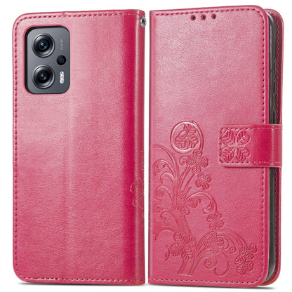 Four-leaf Clasp Embossed Buckle Flip Leather Phone Case, For Xiaomi Redmi Note 11T 5G, For Xiaomi 12 Lite