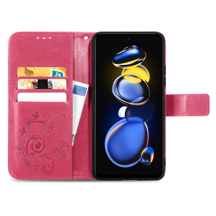 Four-leaf Clasp Embossed Buckle Flip Leather Phone Case, For Xiaomi Redmi Note 11T 5G, For Xiaomi 12 Lite