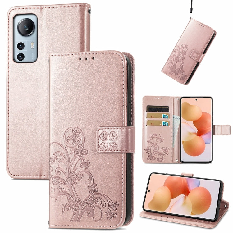 Four-leaf Clasp Embossed Buckle Flip Leather Phone Case, For Xiaomi Redmi Note 11T 5G, For Xiaomi 12 Lite